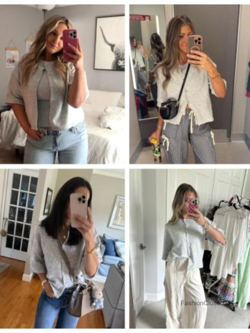 Cropped Cardigan Sweater Women Lightweight Knit Button Up - Picture 5 of 6